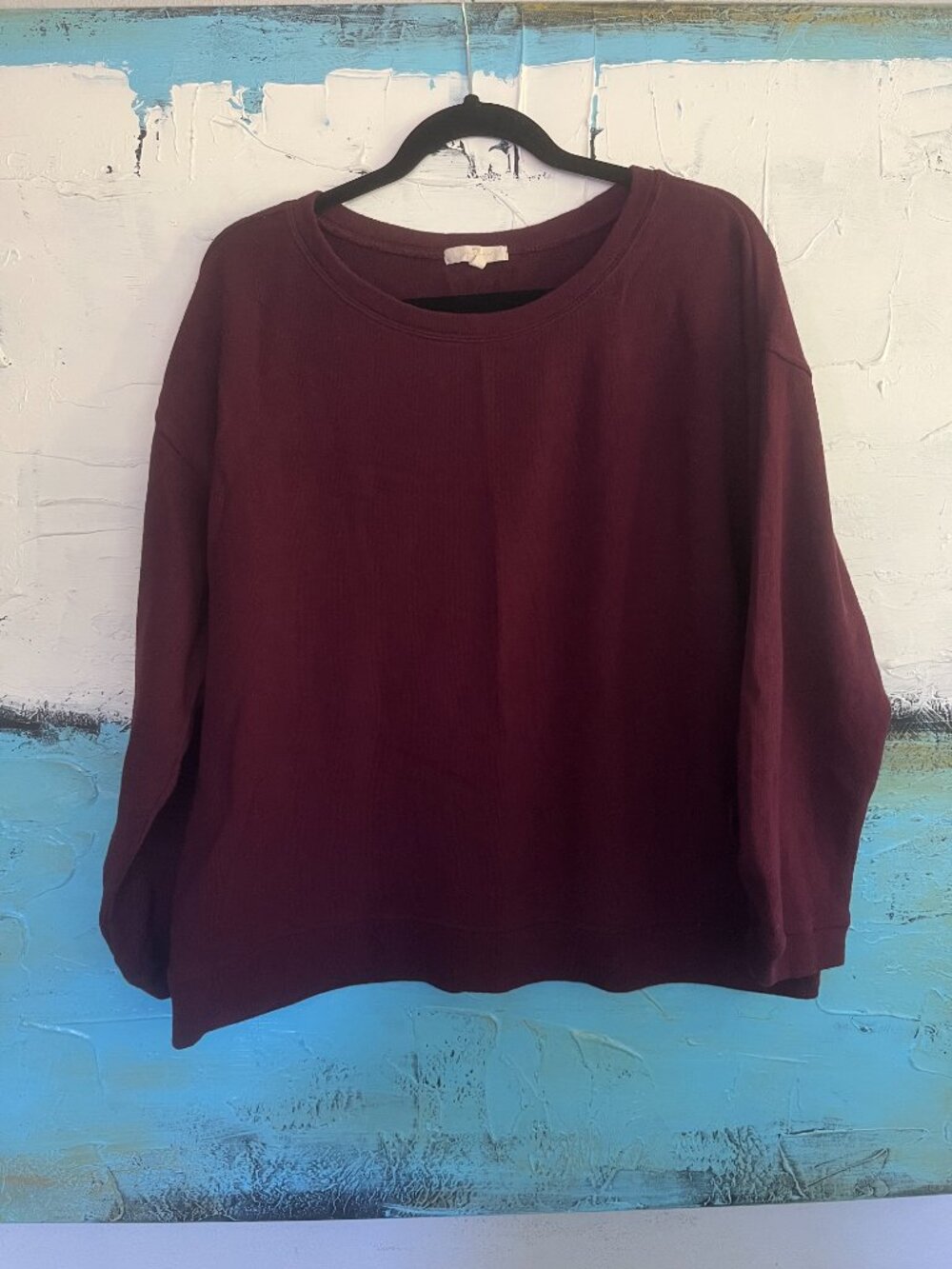 7 For All Mankind Plum Tie-Sleeve Sweatshirt XL ST118677U